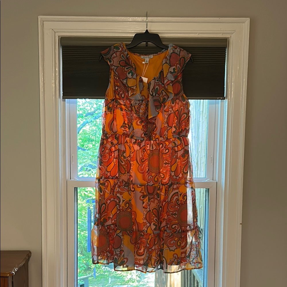 Floral Orange Sleeveless Dress